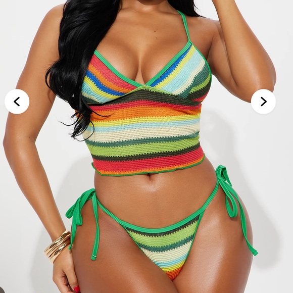 Fashion Nova Striped Bikini Set - Picture 2 of 2